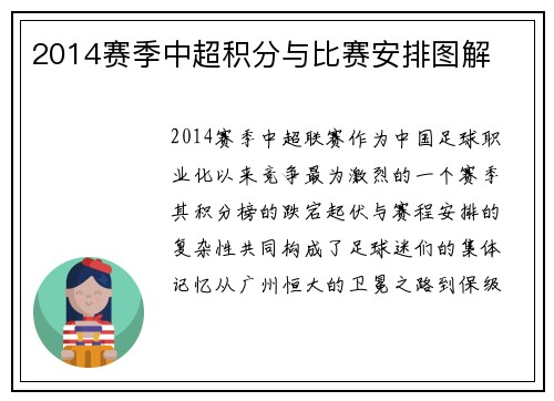 2014赛季中超积分与比赛安排图解